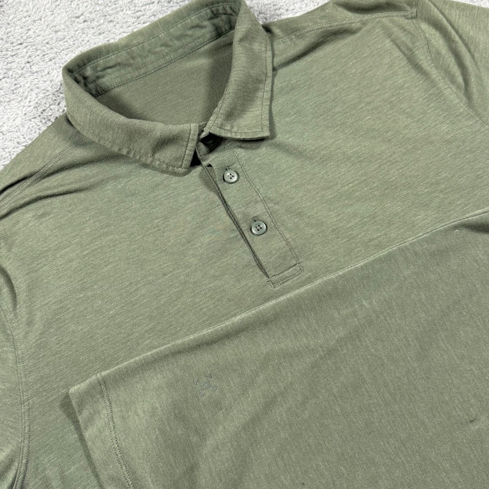 Lululemon Polo Shirt Mens Large Green Short Sleeve Evolution Tech Pique